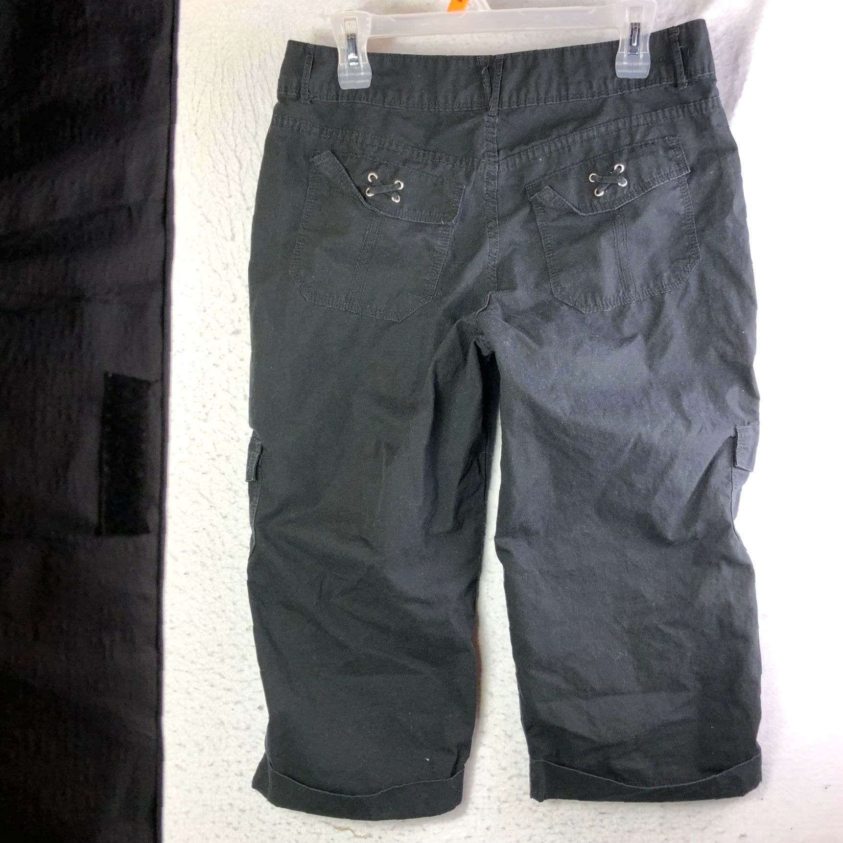 Vintage Riders Black Cropped Pants Womens 30" Waist Dark Wash Cargo Pocket Size 32" / US 10 / IT 46 - 5 Thumbnail