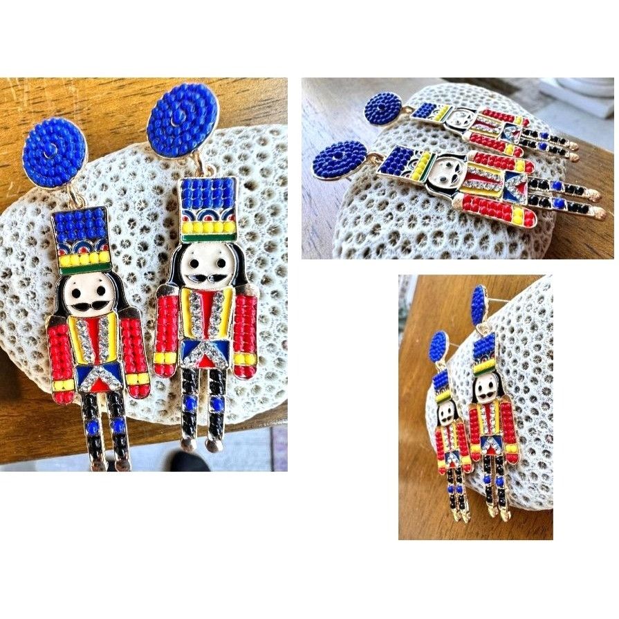 Handmade Nutcracker Earrings Toy Soldier New Christmas Ballet Jewelry Size ONE SIZE - 8 Thumbnail