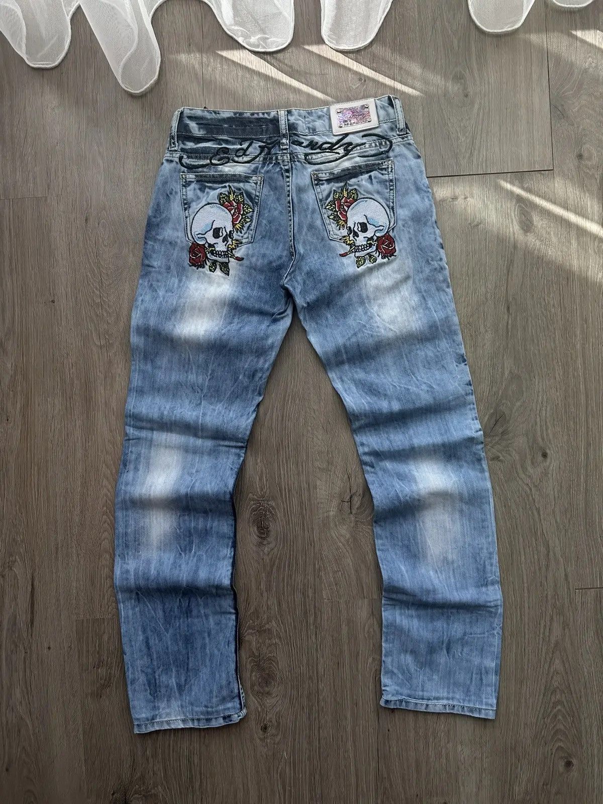 Christian Audigier × Ed Hardy × Vintage Vintage Ed Hardy Christian Audigier Denim Pants Size US 27 - 3 Thumbnail