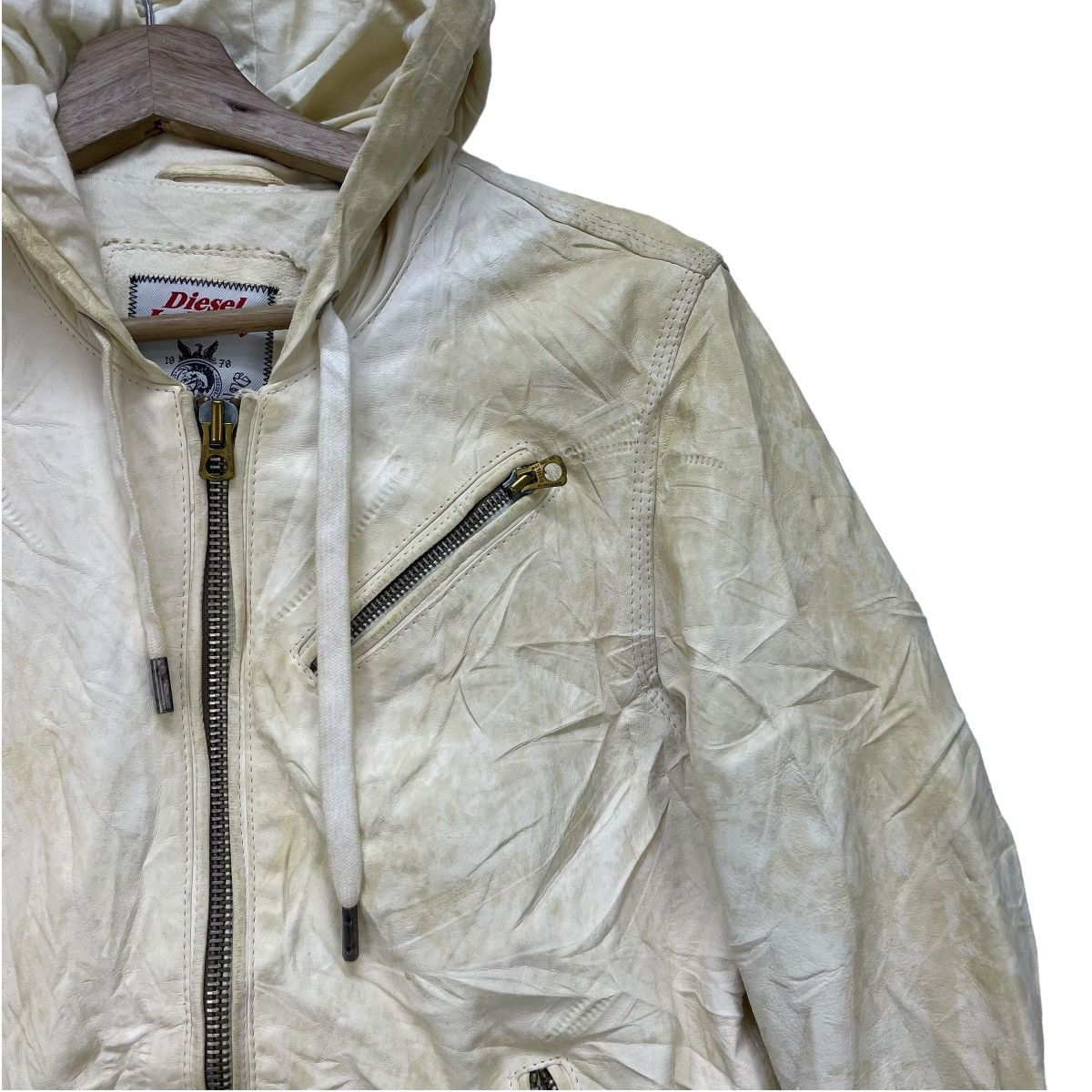 Diesel Genuine Leather Jacket By Diesel Industry Hooded Jacket Size S / US 4 / IT 40 - 6 Thumbnail