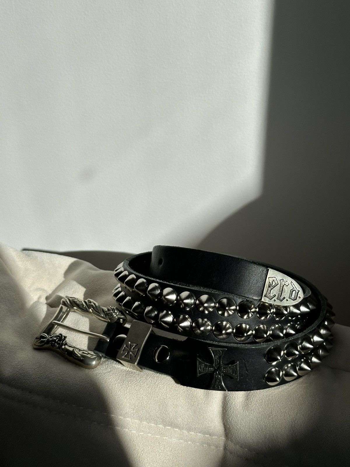 Enfants Riches Deprimes ERD Cross Double Studded Belt Size 32 - 1 Thumbnail
