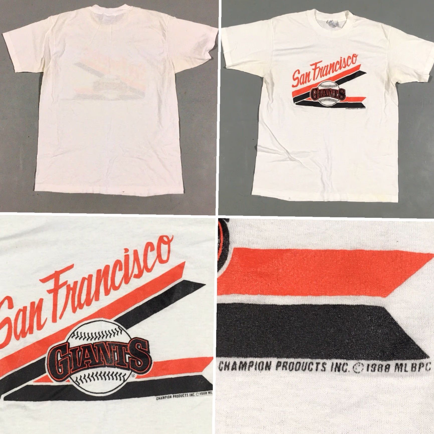 Hanes Vintage San Francisco Giants T Shirt 1988 80s Graphic Tee Size L Mens White Hanes 50/50 Polycotton Short Sleeve Vintage Sportswear/Beach Size US L / EU 52-54 / 3 - 4 Thumbnail