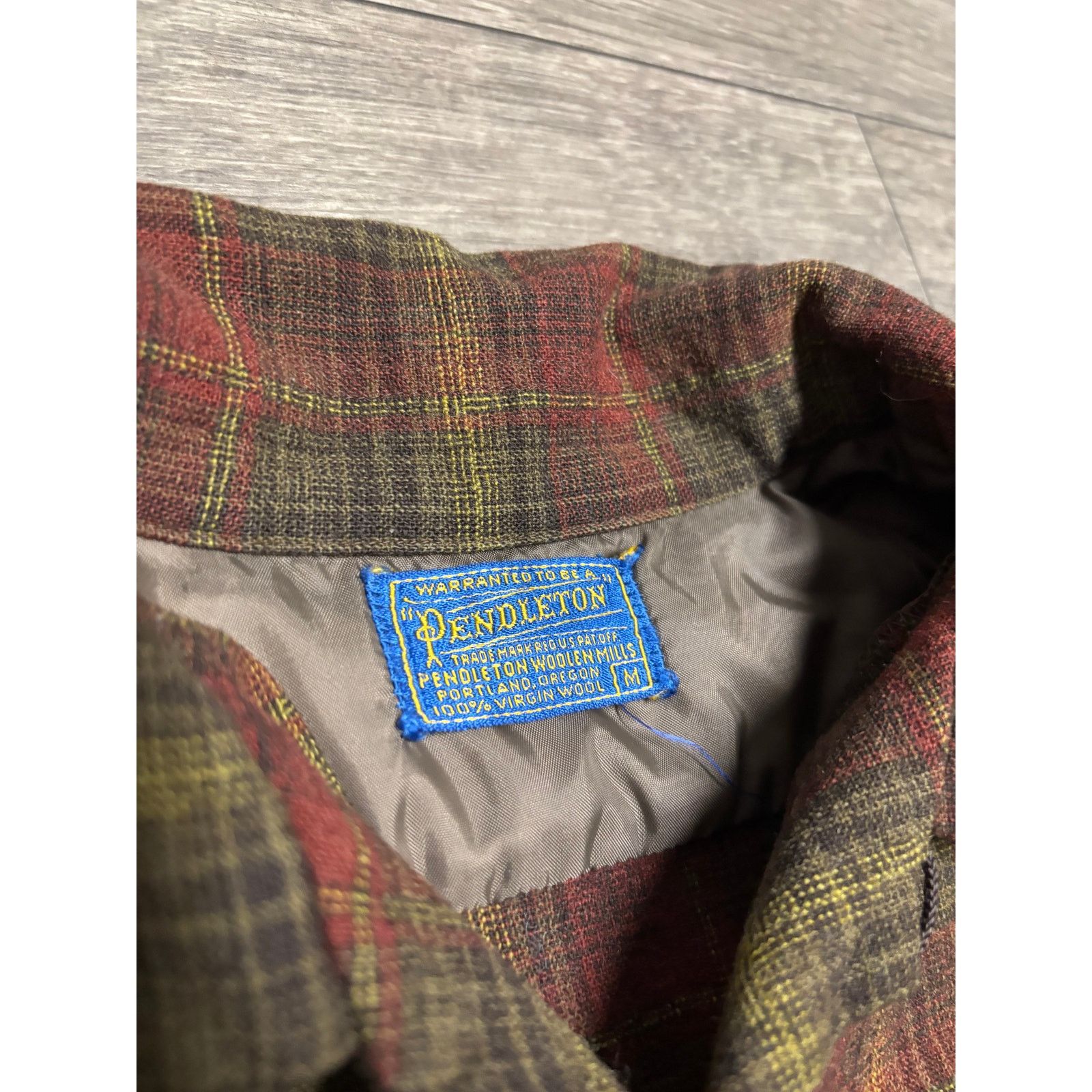 Pendleton × Vintage VTG Pendleton Wool Button Brown Flannel Shirt 60s 1962 Sz M Size US M / EU 48-50 / 2 - 3 Thumbnail