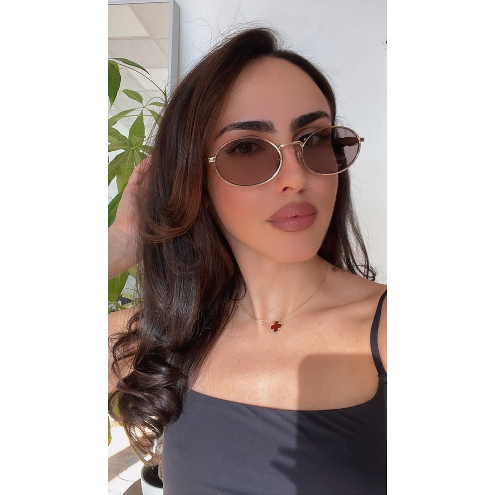 Prada NEW Prada PR65ZS Oval Sunglasses in Gold Purple Size ONE SIZE - 2 Thumbnail