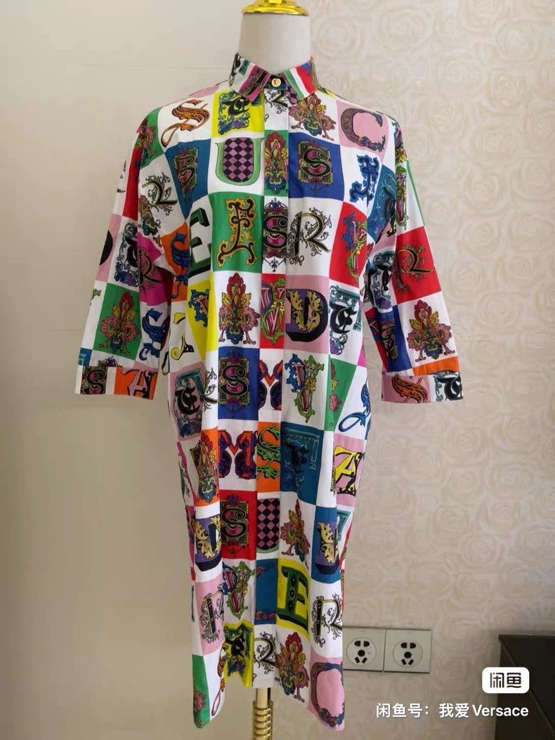 Versace Versace Shirt dress Size L / US 10 / IT 46 - 1 Thumbnail