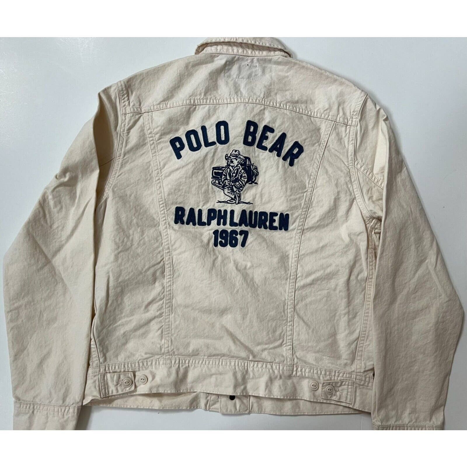 image of Polo Ralph Laurent Country White Embroidered Jacket Men M (Size Medium)