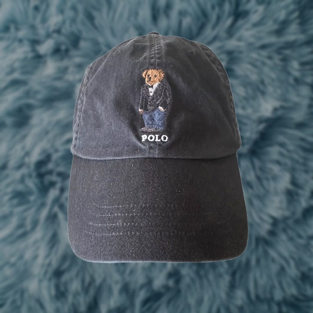 Polo Ralph Lauren VINTAGE Polo Ralph Lauren Polo Bear Baseball Cap Tuxedo Black Hat Strapback One Size Black Polo Bear James Bond Martini Adjustable Men Cap Size US M / EU 48-50 / 2 - 1 Thumbnail
