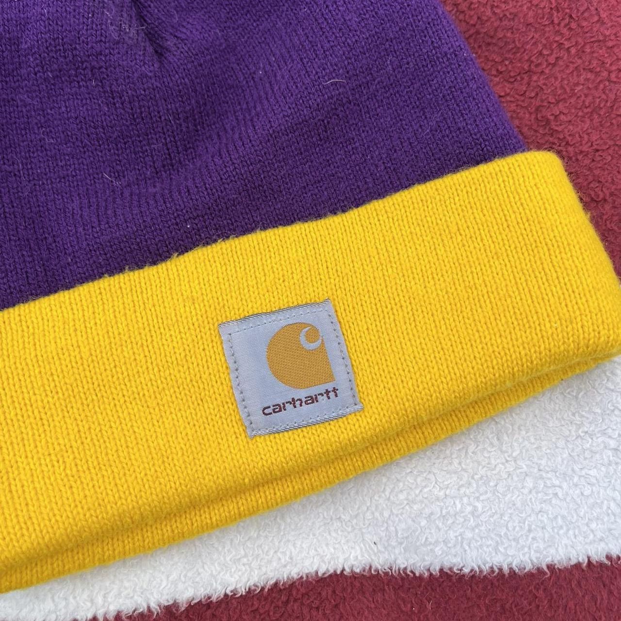 Carhartt Carhartt purple and yellow color block beanie hat Lakers Size ONE SIZE - 3 Thumbnail