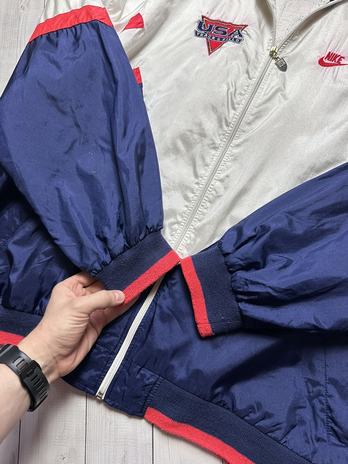 Nike × Vintage Vintage Nike USA track jacket size XXL big logo rare Size US XXL / EU 58 / 5 - 5 Thumbnail