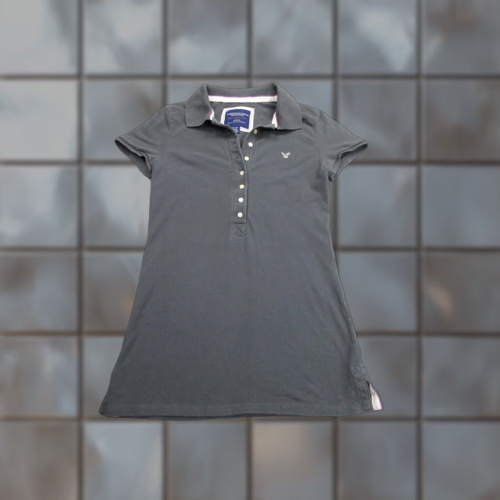 American Eagle Outfitters VINTAGE American Eagle Polo Shirt Womens M Gray Eagle y2k preppy grunge bella henley 00s Size M / US 6-8 / IT 42-44 - 1 Thumbnail