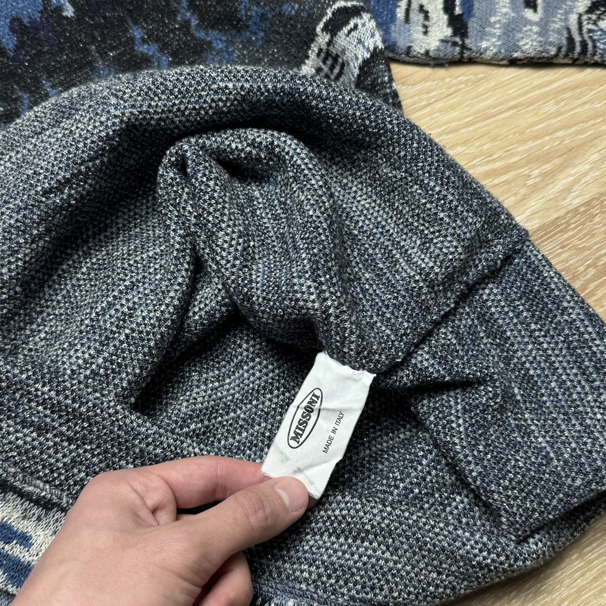 Missoni Rare Vintage Missoni Women's Wool Sweater Blue Winter Nature Size L / US 10 / IT 46 - 9 Thumbnail