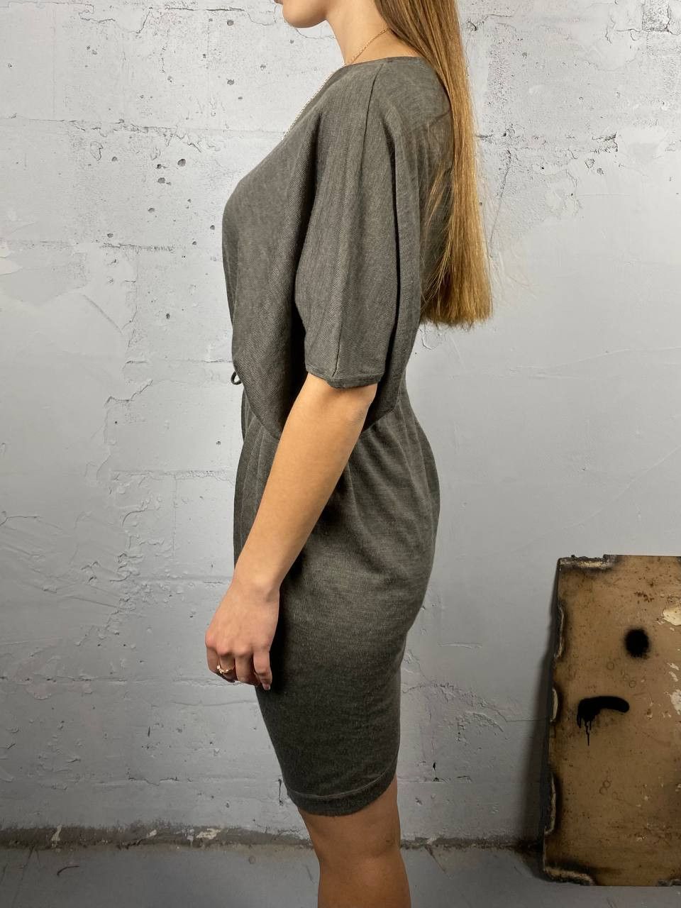 3.1 Phillip Lim Asymmetrical 3.1 Phillip Lim Grey Wool Midi Dress Size XS / US 0-2 / IT 36-38 - 2 Thumbnail