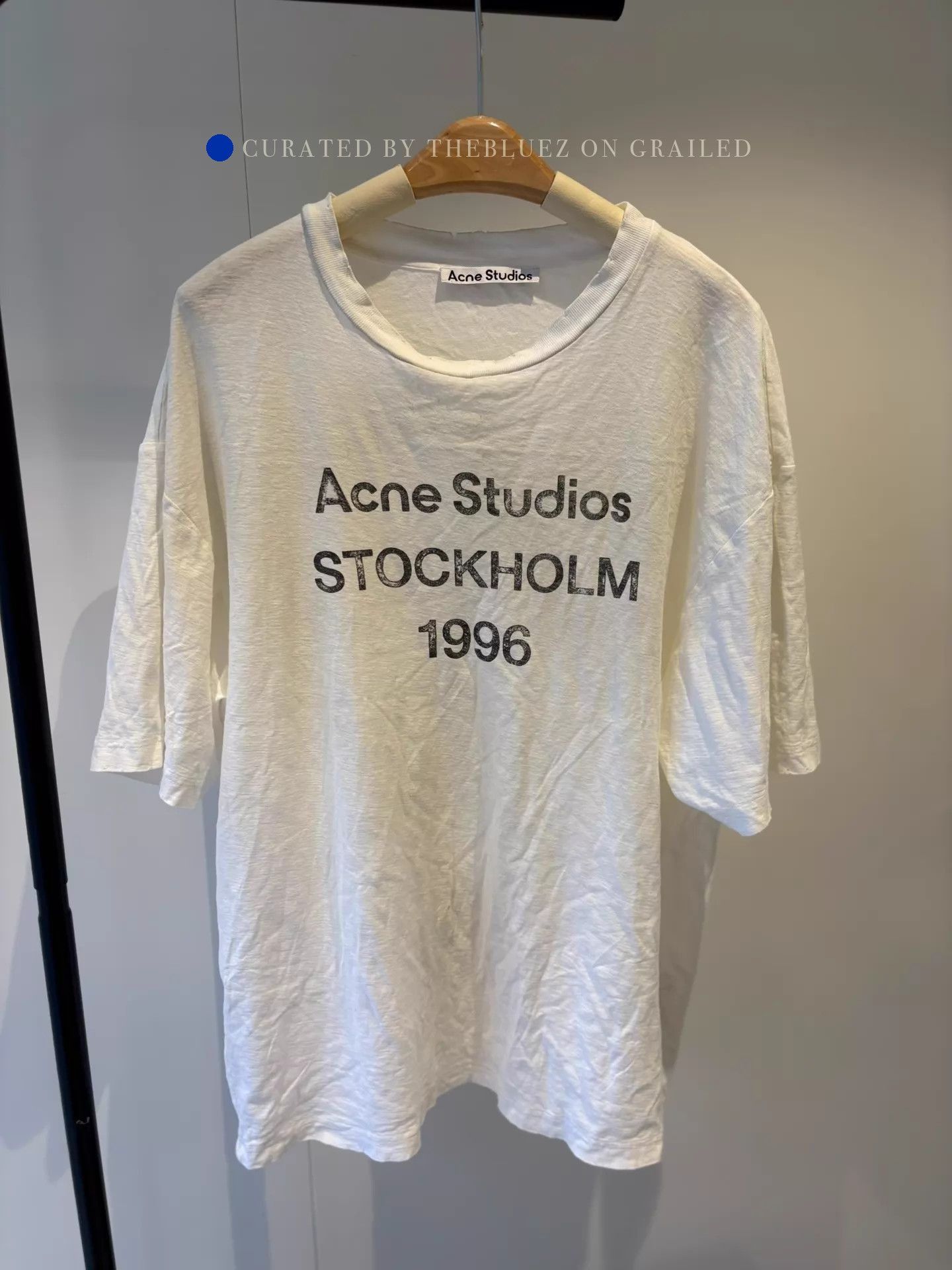 Acne Studios Distressed Logo White Short Sleeve Tee Size US S / EU 44-46 / 1 - 1 Thumbnail