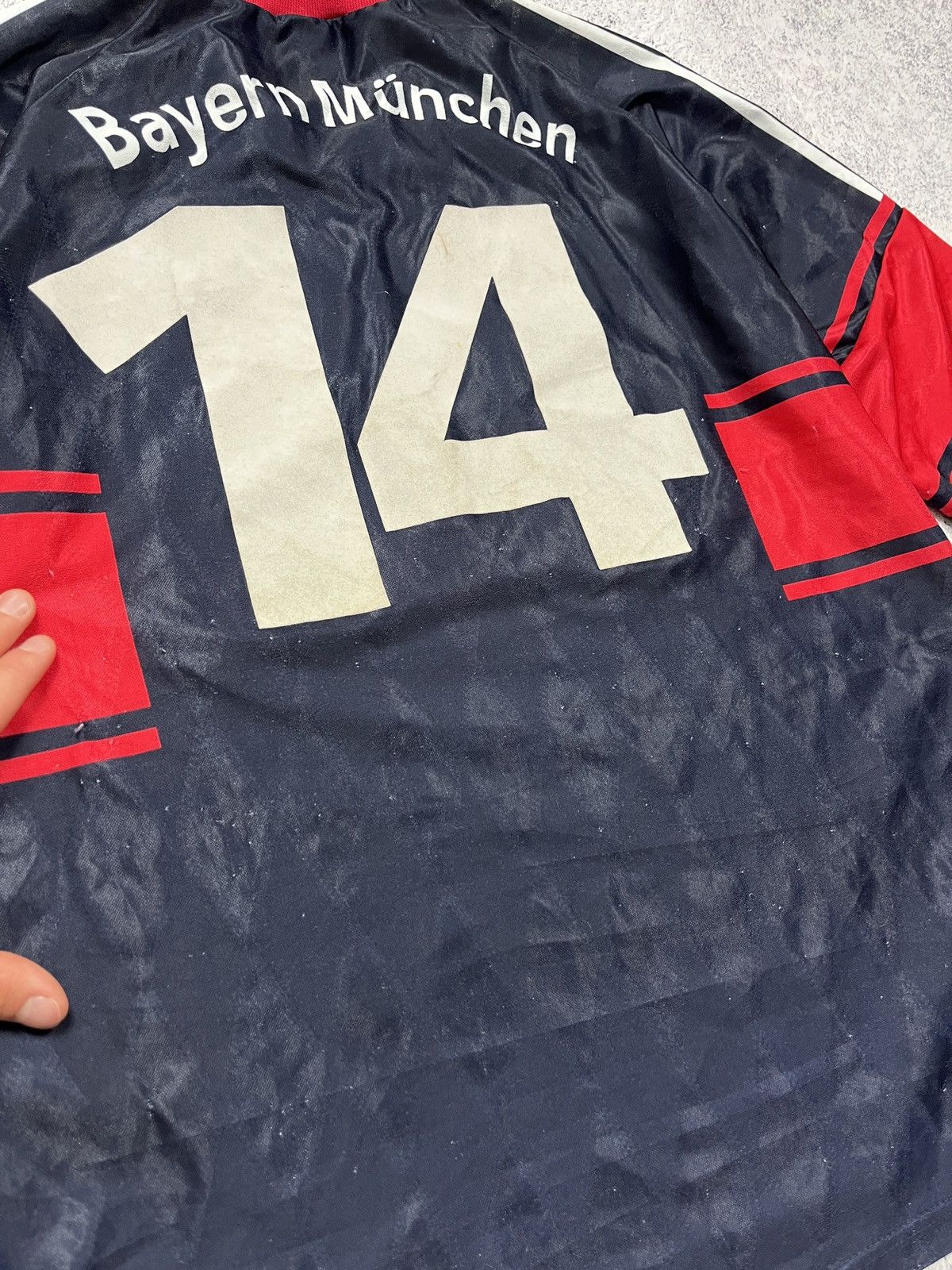 Adidas Bayern Munich Munchen 1997/99 Home Soccer Jersey #14 Basler Size US L / EU 52-54 / 3 - 18 Thumbnail