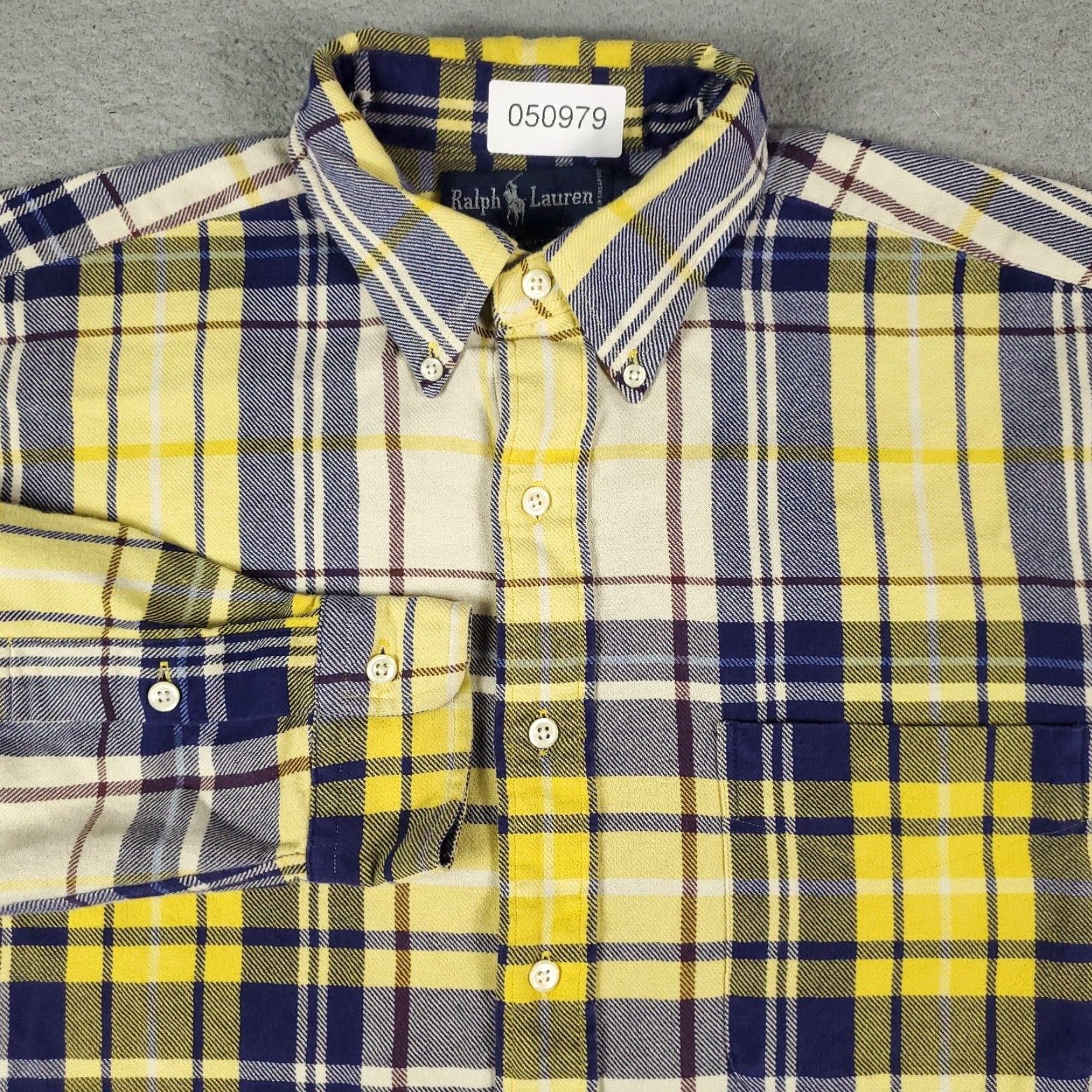 Ralph Lauren Ralph Lauren Shirt Men Medium Yellow Plaid Flannel Button-Up Long Sleeve Cotton Logo Pony Classic Preppy Mens Size US M / EU 48-50 / 2 - 2 Thumbnail