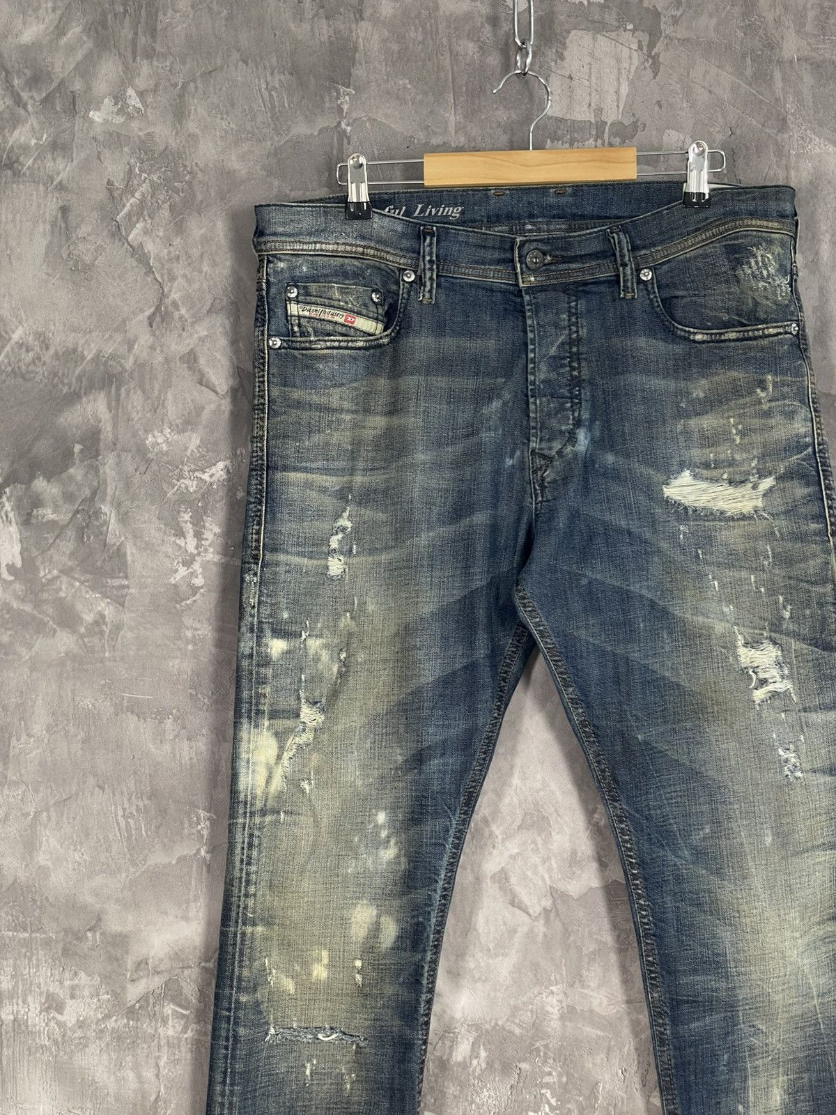Diesel × Japanese Brand Vintage Diesel Wash Distressed Archive Y2K Jeans Size US 34 / EU 50 - 4 Thumbnail