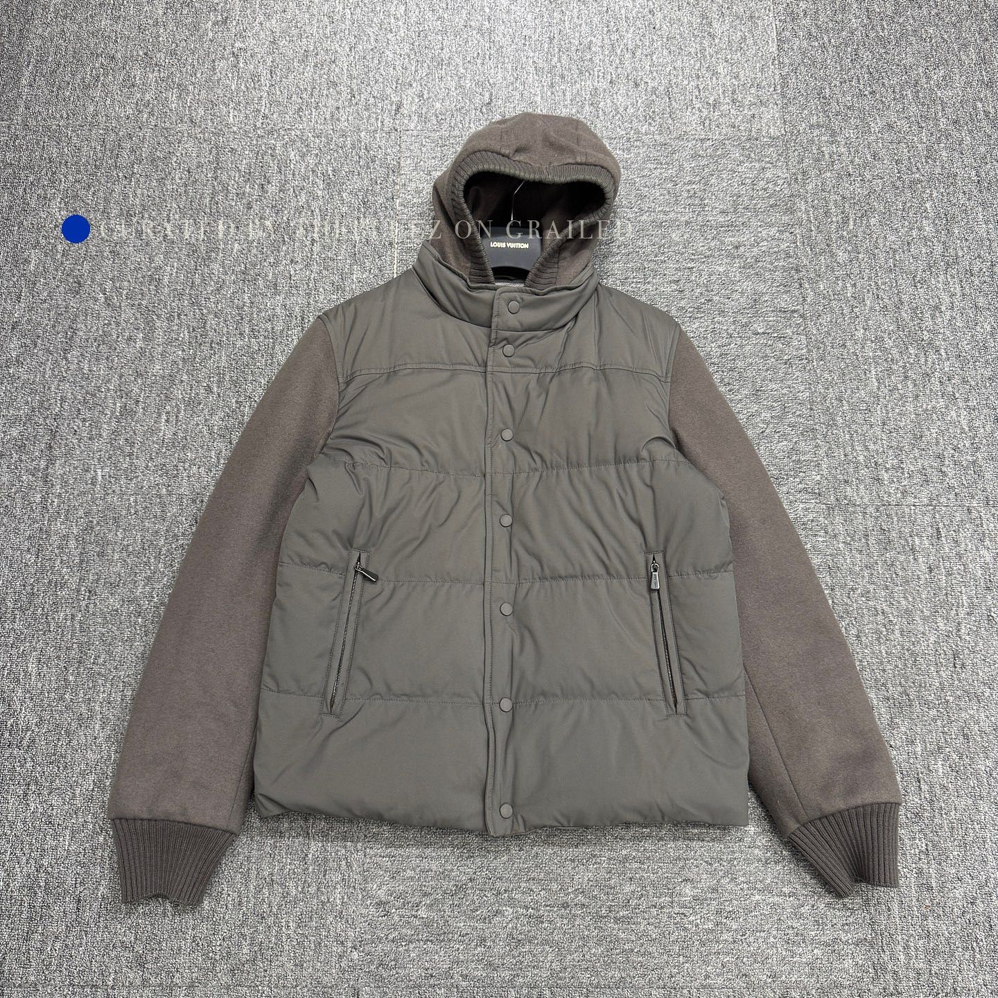 Loro Piana Gray Padded Hooded Jacket with Button Front Size US S / EU 44-46 / 1 - 1 Thumbnail