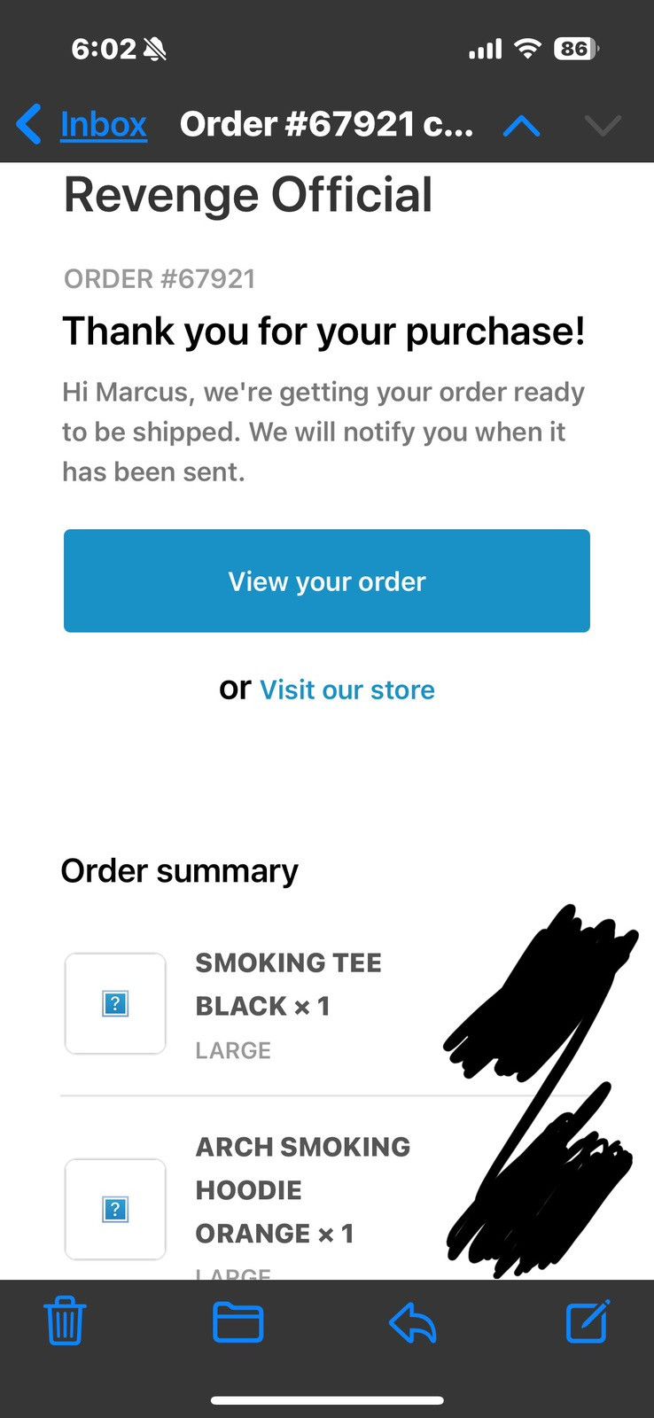 Revenge × Trippie Redd Revenge x Trippie Red Smoking Arch Tee Size US L / EU 52-54 / 3 - 12 Thumbnail