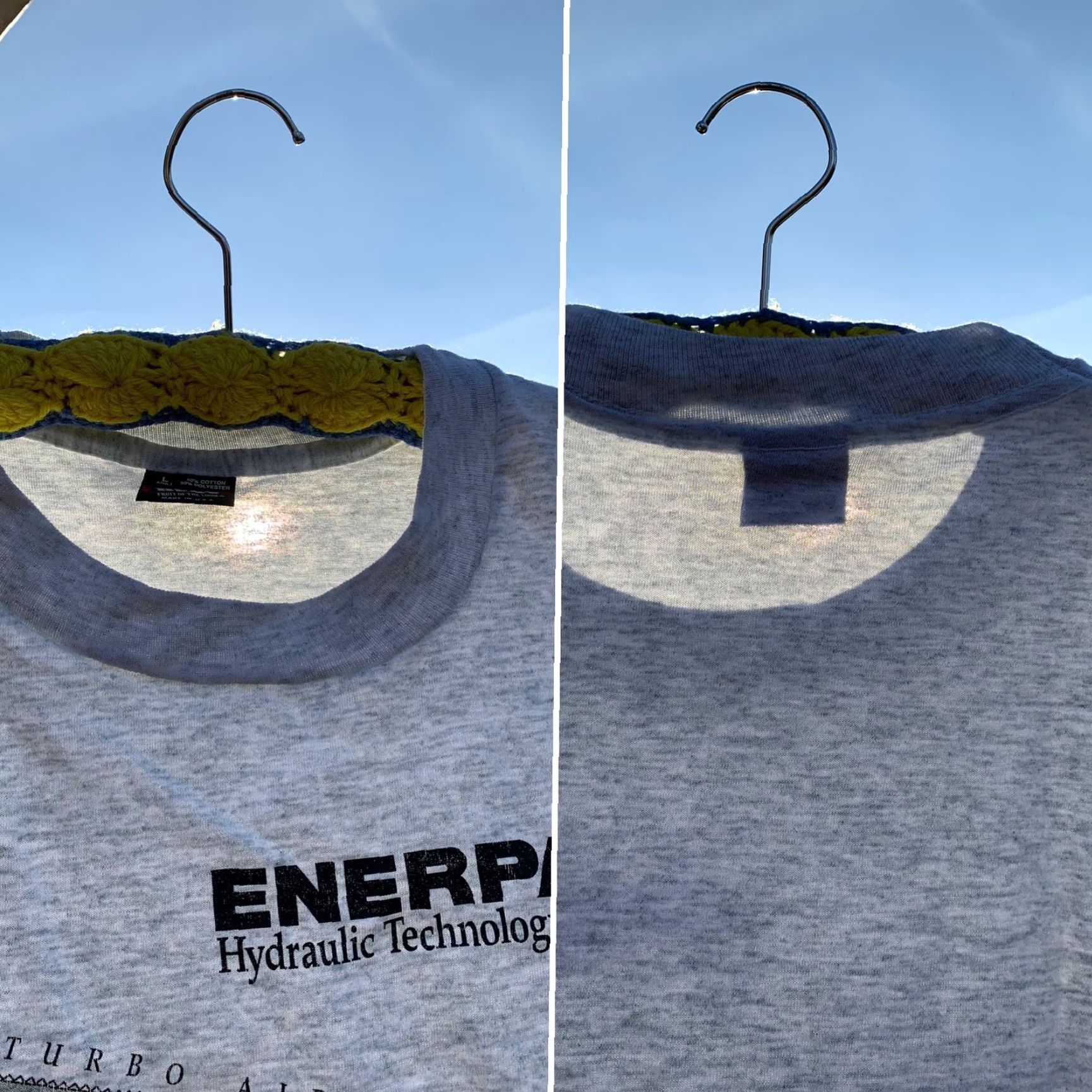 Fruit Of The Loom VINTAGE Enerpac Hydraulic Technology Worldwide Turbo Air Pump T Shirt L Unisex Gray 1990s Toy Graphic Tee Mens Womens Size US L / EU 52-54 / 3 - 4 Thumbnail