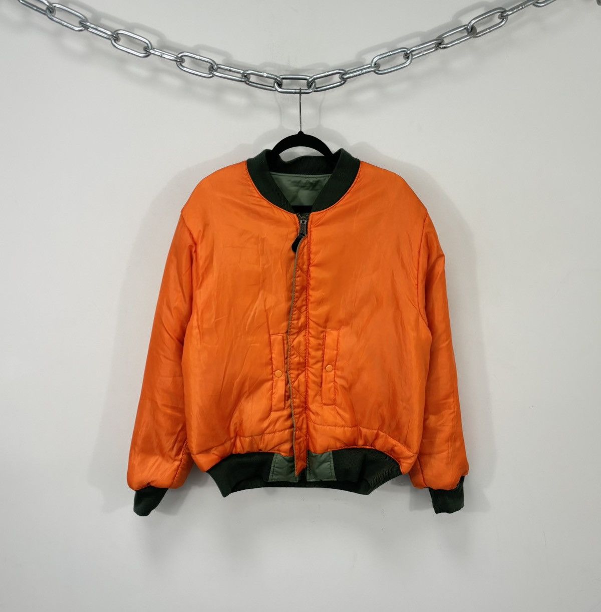 Vintage Vintage MA-1 Olive Green Reversible Flight Bomber Jacket Size US M / EU 48-50 / 2 - 4 Thumbnail