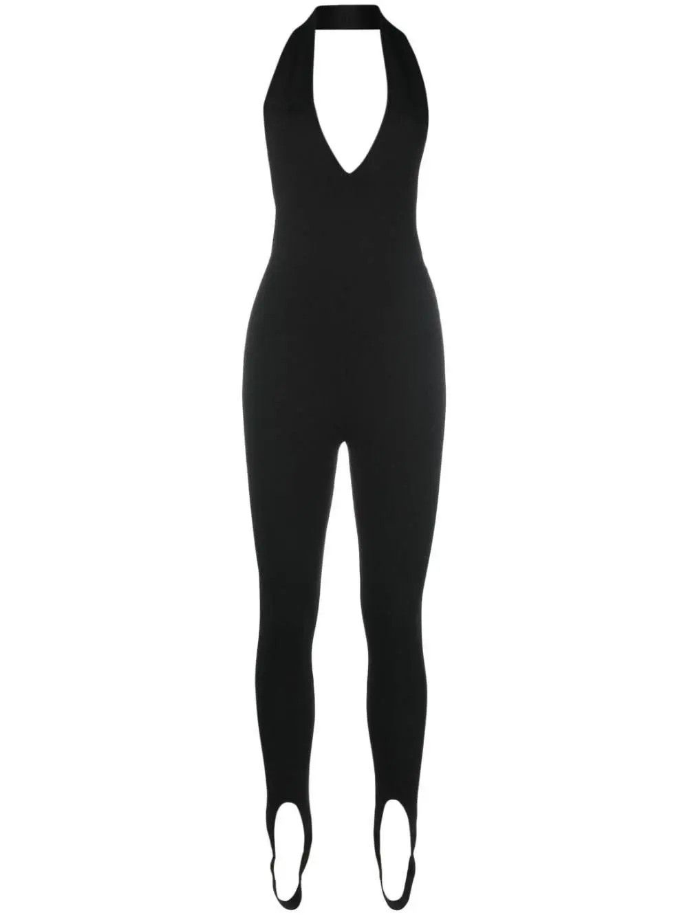 Saint Laurent Paris o1s1wg111024 Halterneck Catsuit in Wool in Black Size 26" / US 2 / IT 38 - 1 Thumbnail
