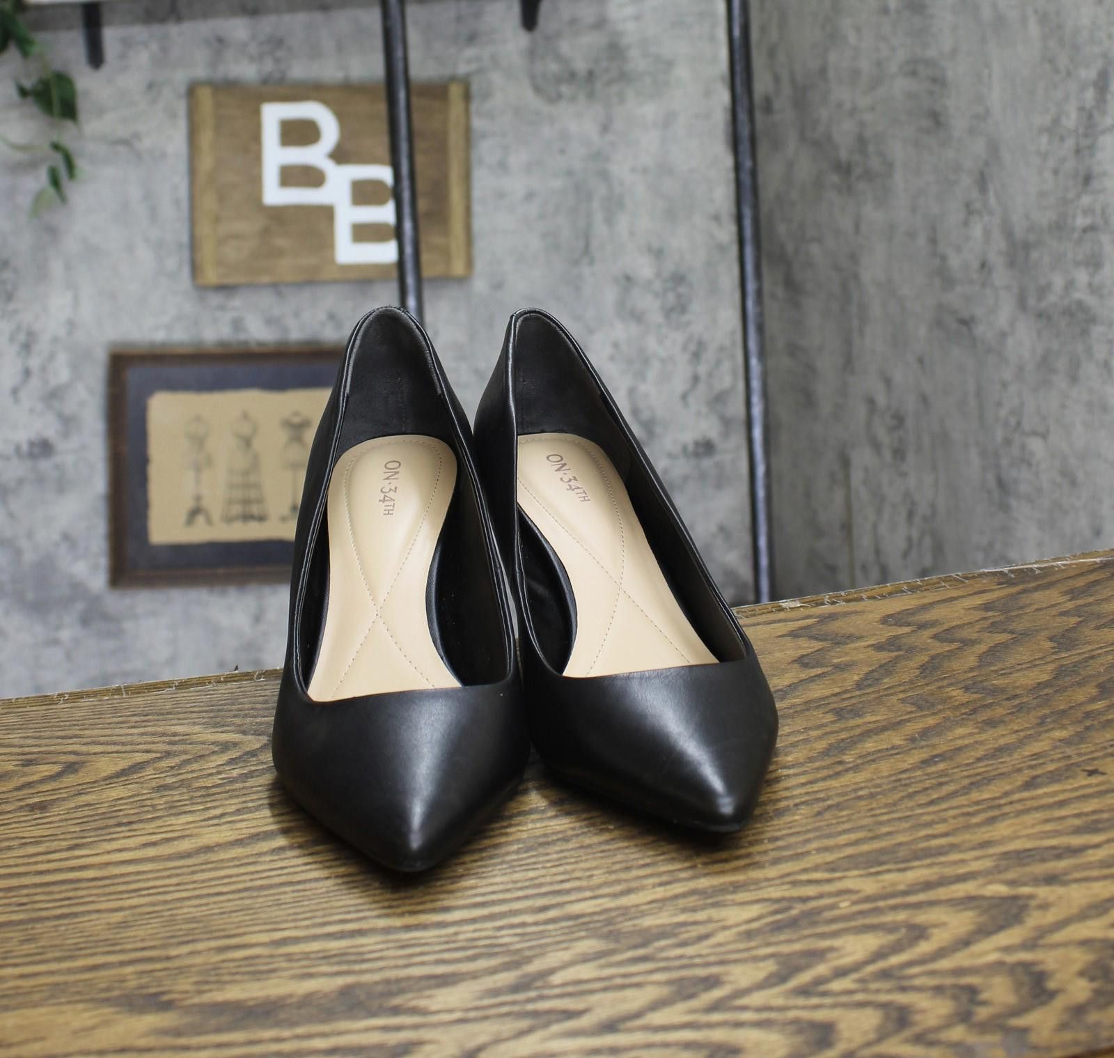 Other On 34th Jeules Slip On Pumps 10018690100 Black Leather 10m Size US 10 / IT 40 - 3 Thumbnail