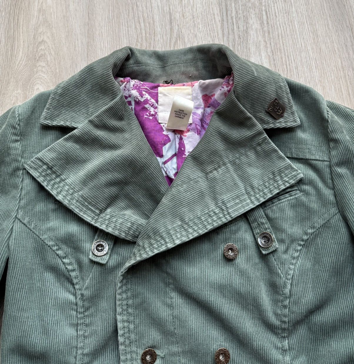 Diesel Vintage Diesel Green Velvet Double Blazer Jacket Size L / US 10 / IT 46 - 5 Thumbnail