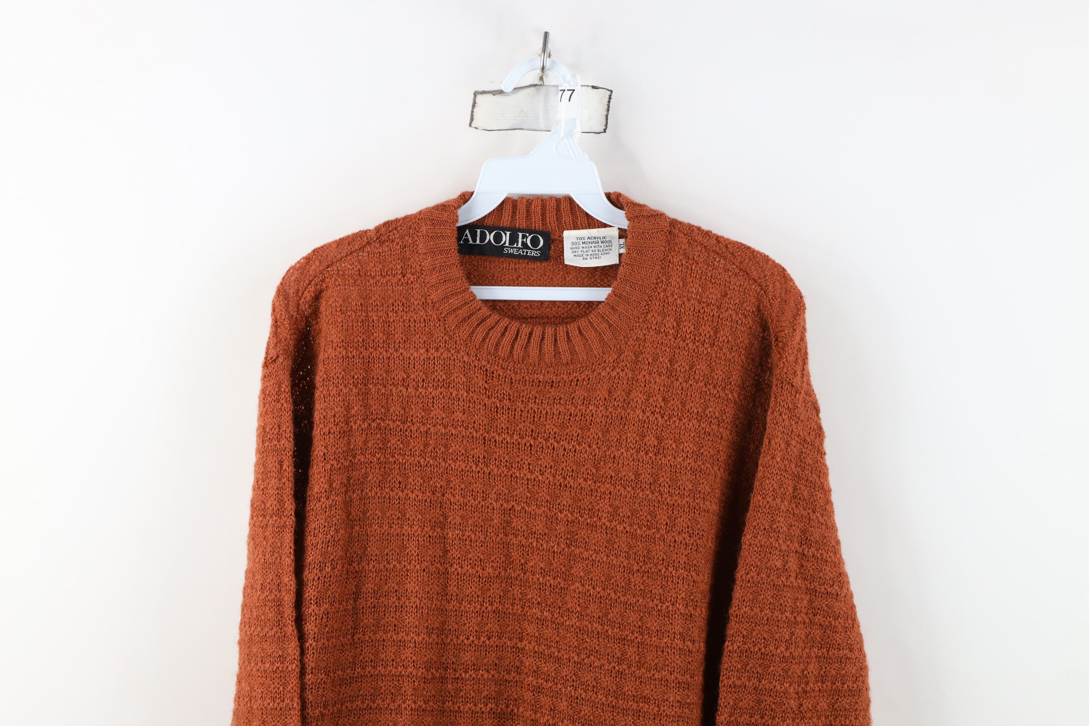 Vintage Vintage 70s 80s Streetwear Wool Blend Knit Sweater Copper Size XL / US 12-14 / IT 48-50 - 2 Thumbnail
