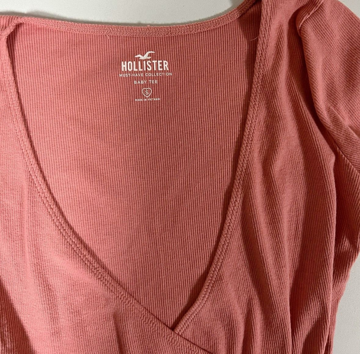 Hollister Hollister Pink Mauve Ribbed Wrap Shirt Top Blouse Size S 🎀✨ Size S / US 4 / IT 40 - 3 Thumbnail