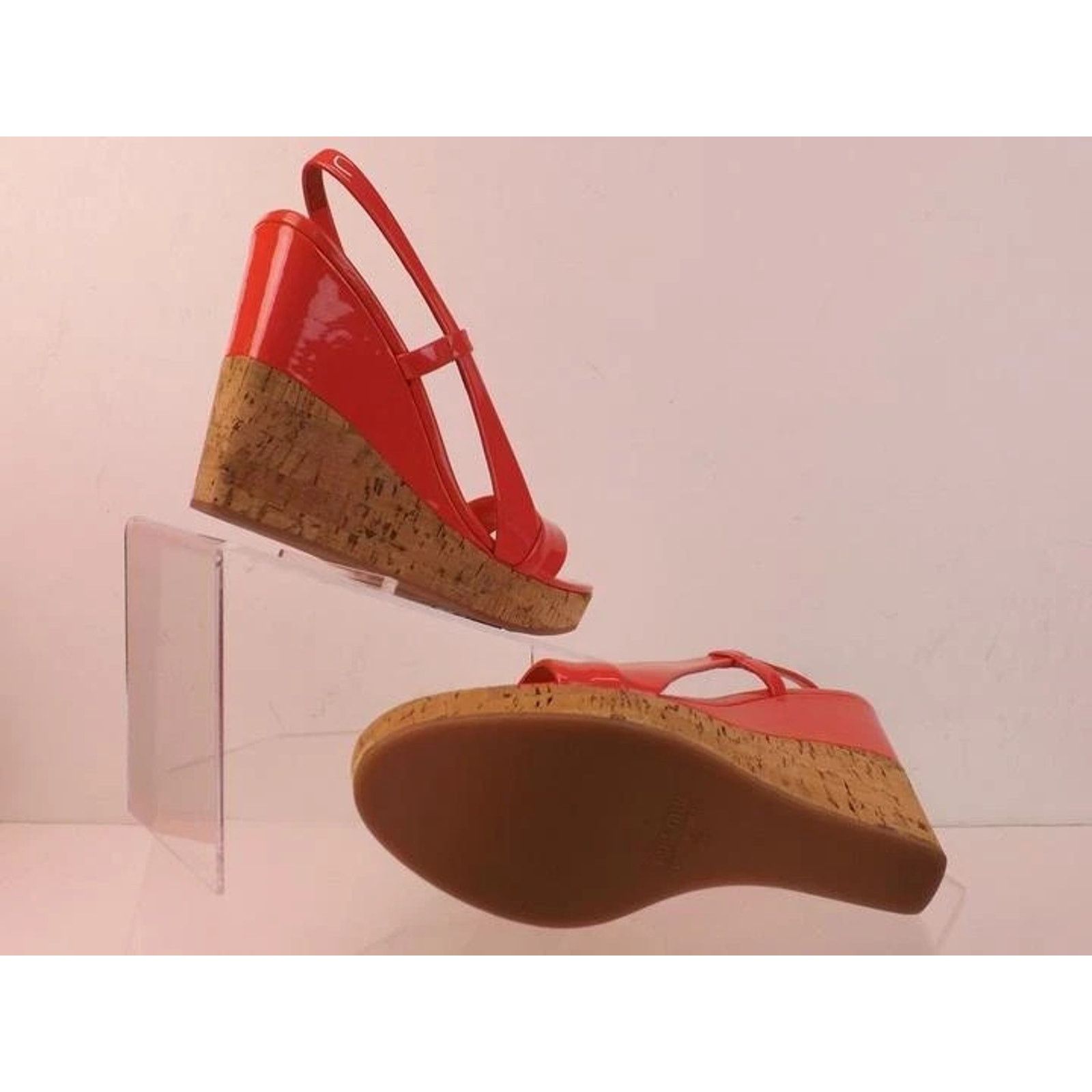 Miu Miu MIU MIU PRADA 5X58 PINK PATENT LEATHER WEDGES SANDALS 38 ITA Size US 8 / IT 38 - 10 Thumbnail