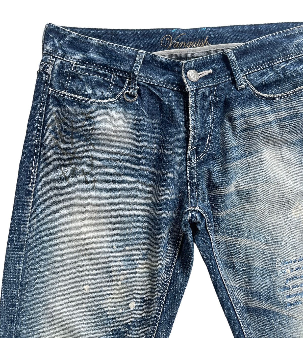 Vanquish Vanquish Japan Rusty Paint Splatted Denim Size US 33 - 6 Thumbnail