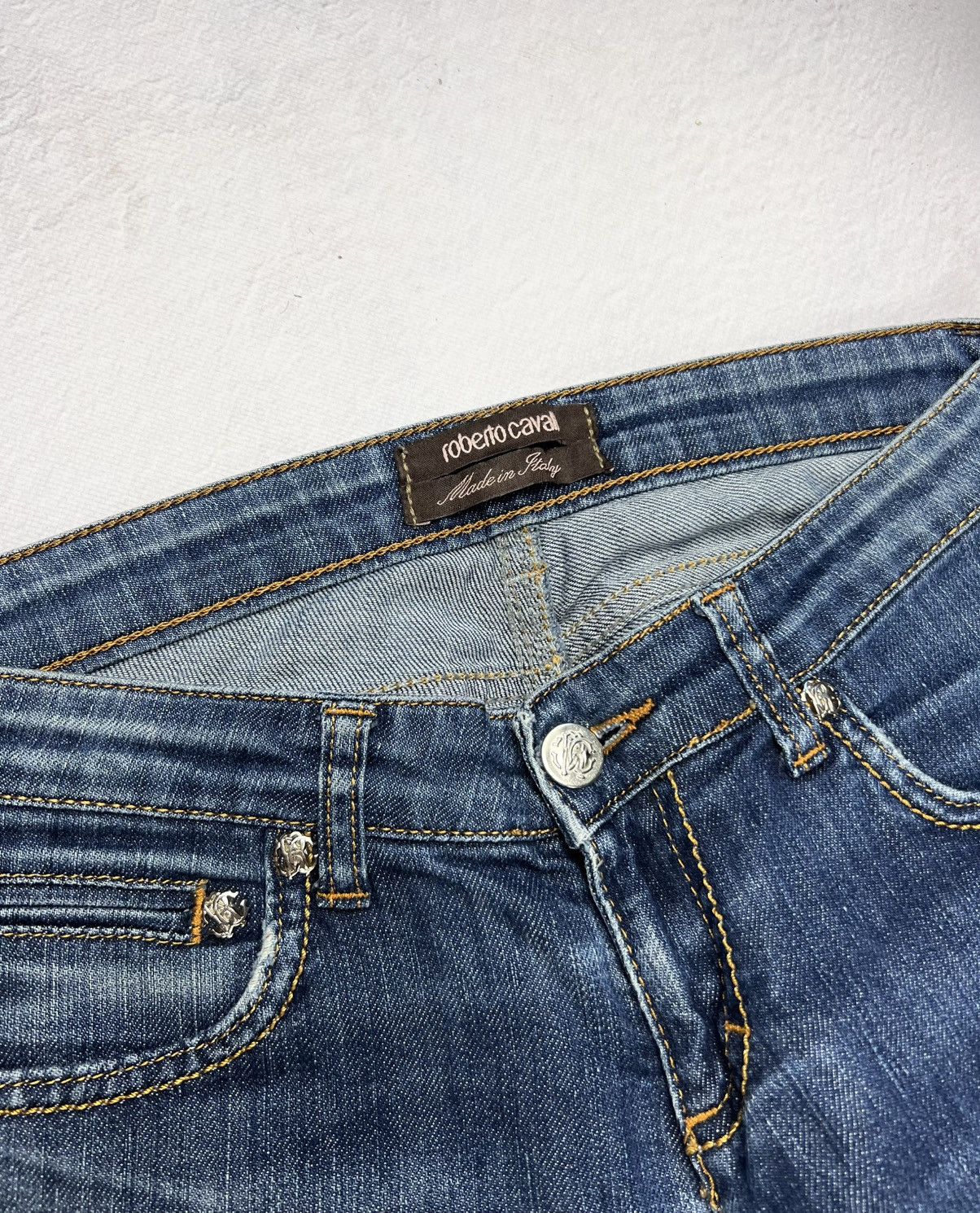 Japanese Brand × Roberto Cavalli × Vintage Avant Garde Japanese Denim Roberto Cavalli Y2k Classic Style Size 27" / US 4 / IT 40 - 7 Thumbnail