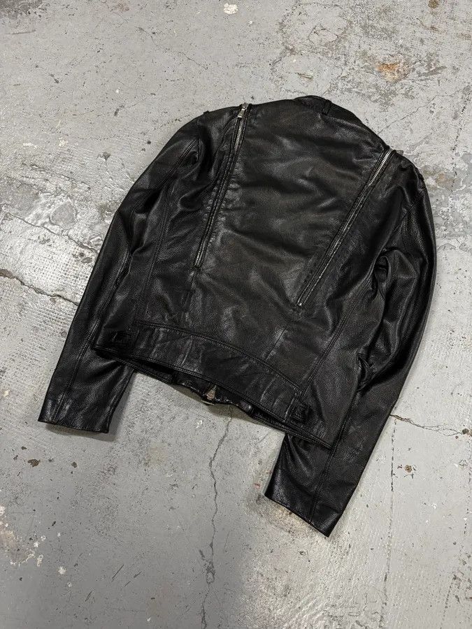 Versace 2000s Versace Black Leather Zip Utility Jacket Size US M / EU 48-50 / 2 - 6 Thumbnail
