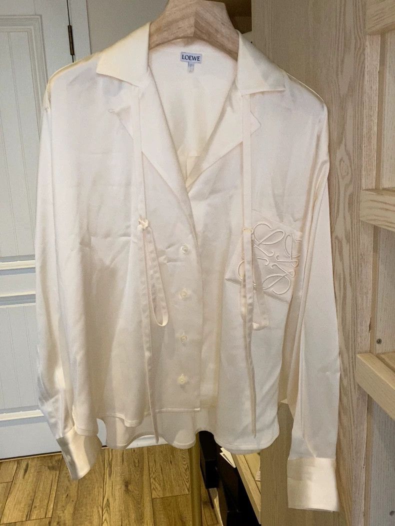 Loewe LOEWE Women's logo Logo acetate silk satin button shirt Size 4XL / US 24-26 - 1 Thumbnail