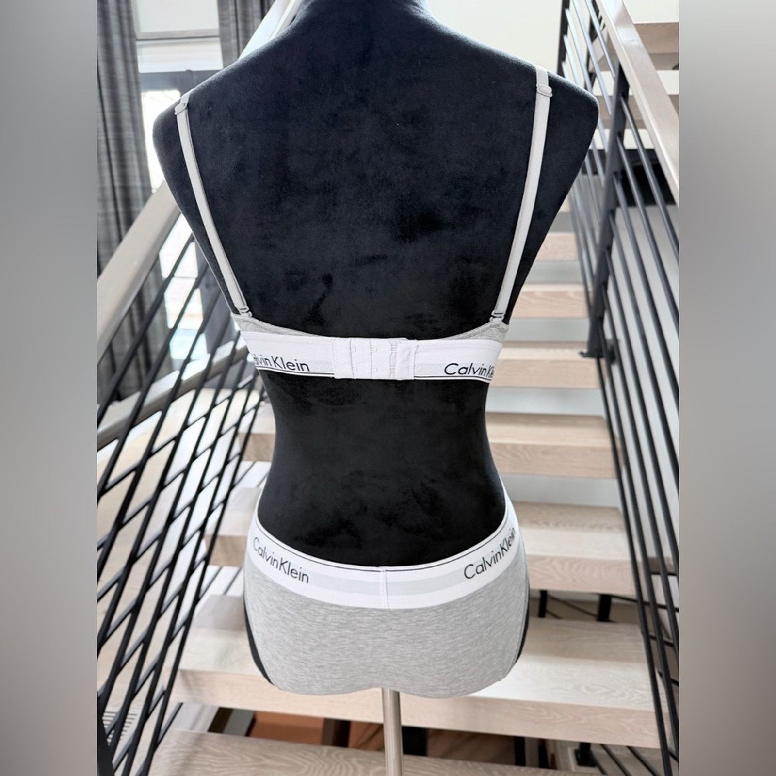 Calvin Klein Calvin Klein Light Gray Logo Triangle Bralette & Brief Set S Size ONE SIZE - 7 Thumbnail