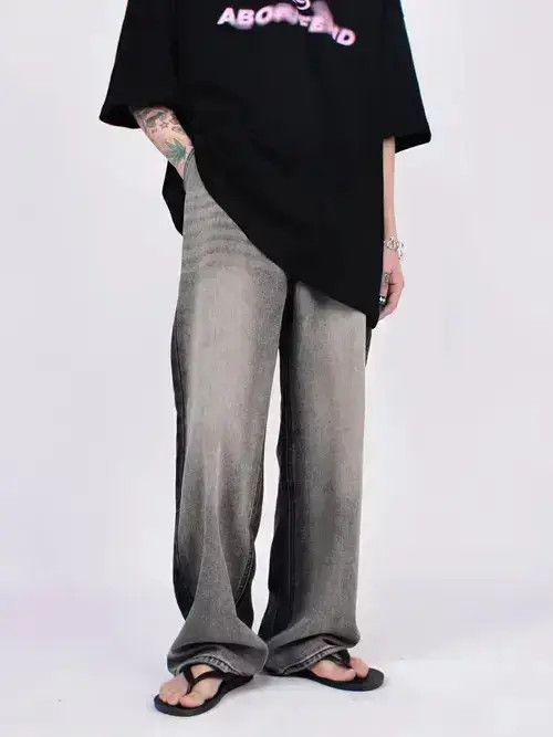 VIBE faded washed patchwork baggy jeans Size US 28 / EU 44 - 2 Thumbnail