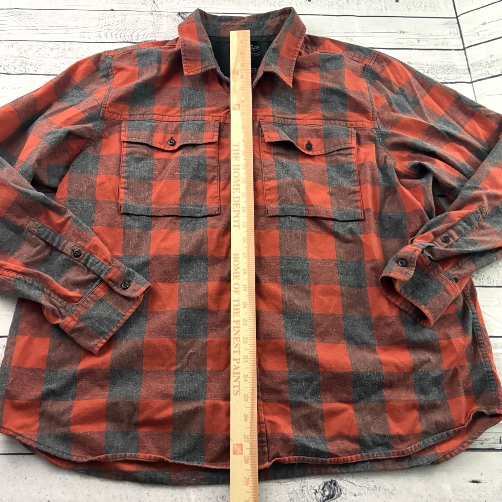 Vintage REI Plaid Long Sleeve Button-Up Heavy Flannel Shirt Men's 2XL Gray Orange Size US XXL / EU 58 / 5 - 3 Thumbnail