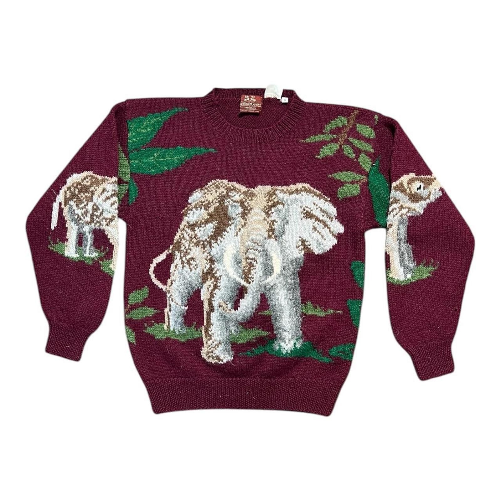 Other Vintage Wills & Geiger 100% Wool Elephant Sweater (rare) Size S / US 4 / IT 40 - 1 Thumbnail