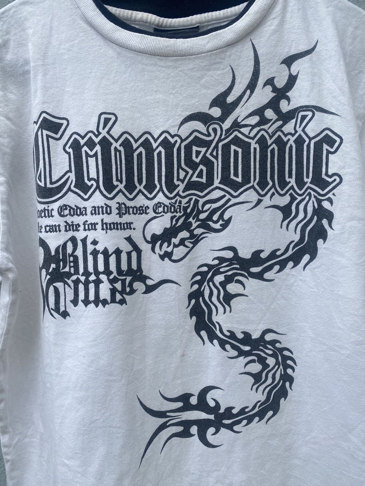 14th Addiction × Affliction × JNCO Vintage Crimsonic Tribal Poem Dragon Tshirt Size US M / EU 48-50 / 2 - 3 Thumbnail