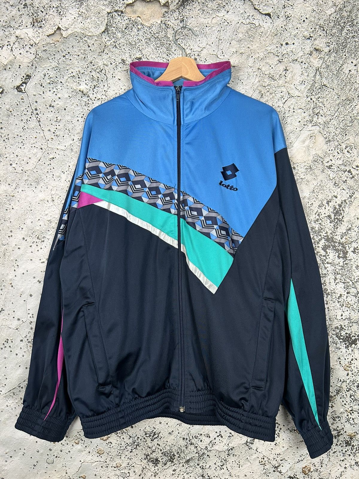 Lotto Sport Vintage Lotto Zip Up Sweatshirt Nylon Sportswear 90s Hype Size US XL / EU 56 / 4 - 1 Thumbnail