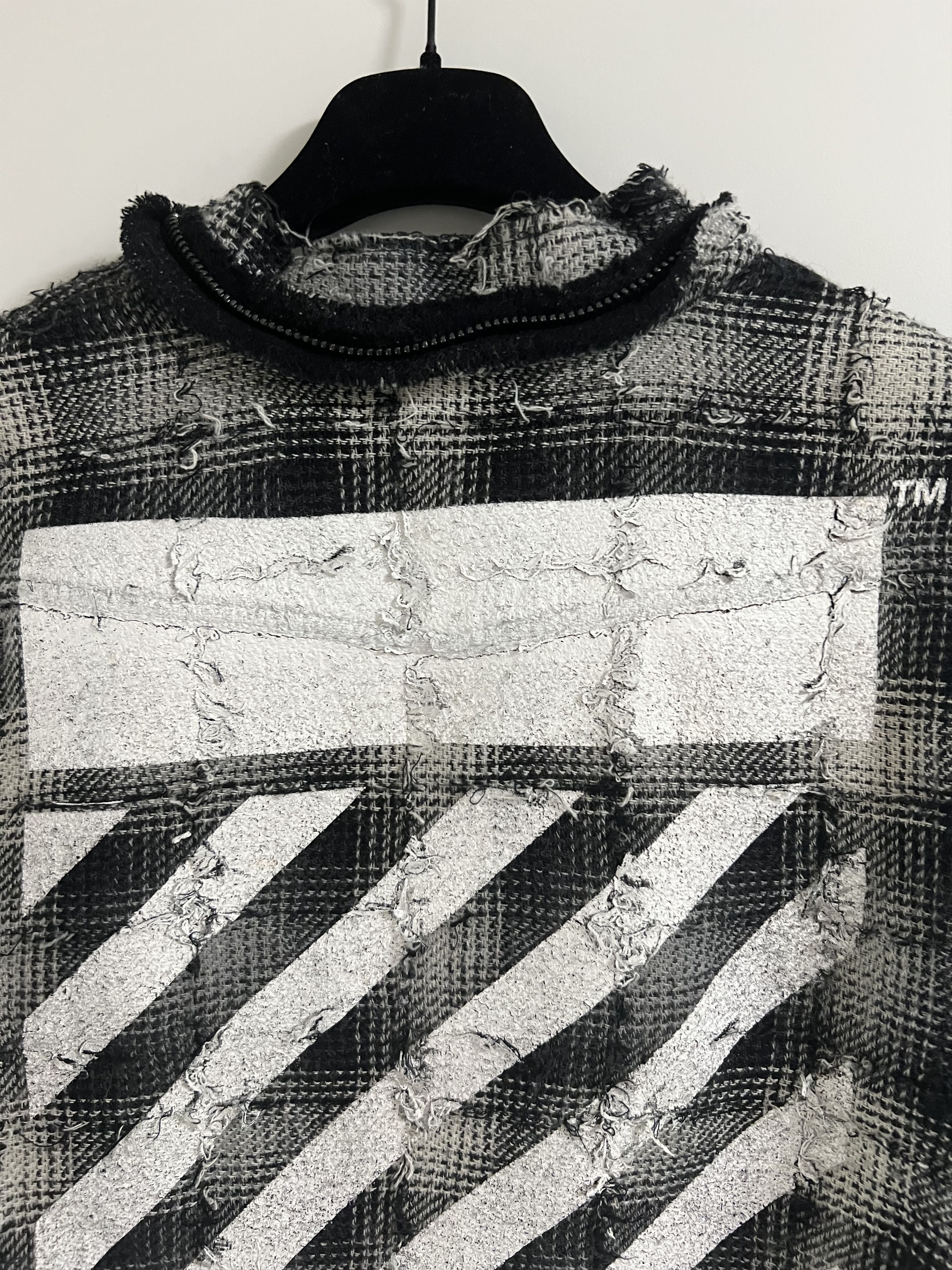 Off-White Plaid Distressed Flannel with Detachable Hood Size US S / EU 44-46 / 1 - 10 Thumbnail