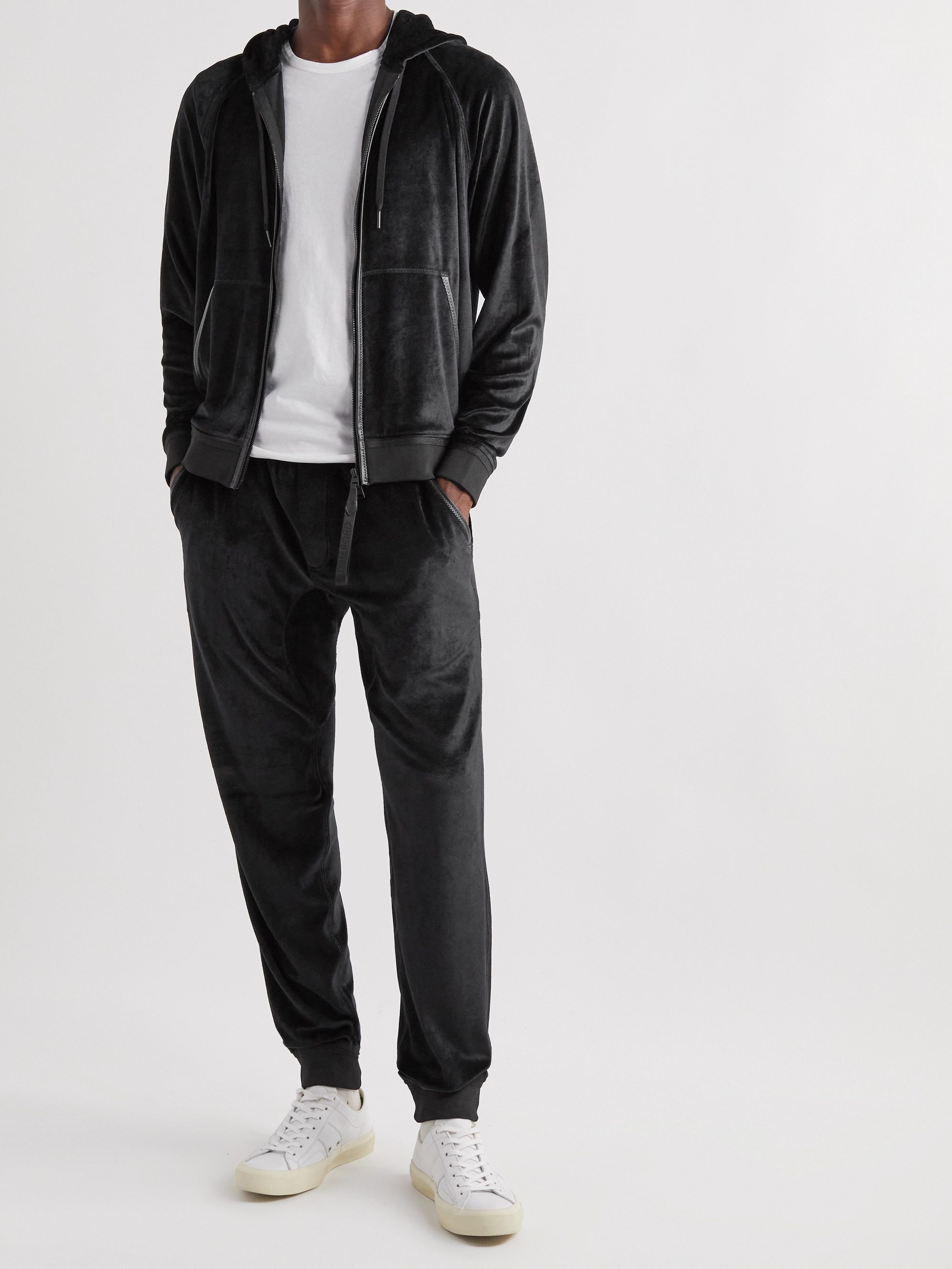 Tom Ford Best Dressed $1,850 w/Tax Leather Accents Double Zip Hoodie Size US M / EU 48-50 / 2 - 4 Thumbnail