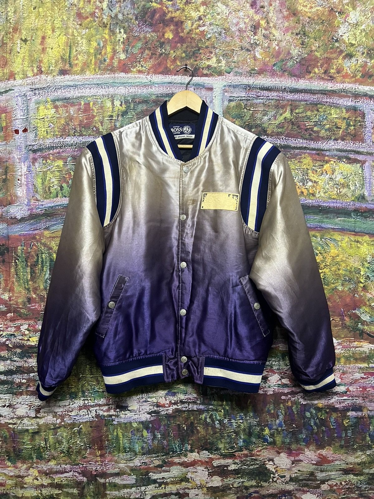 Vintage suntory boss coffee varsity jacket big logo