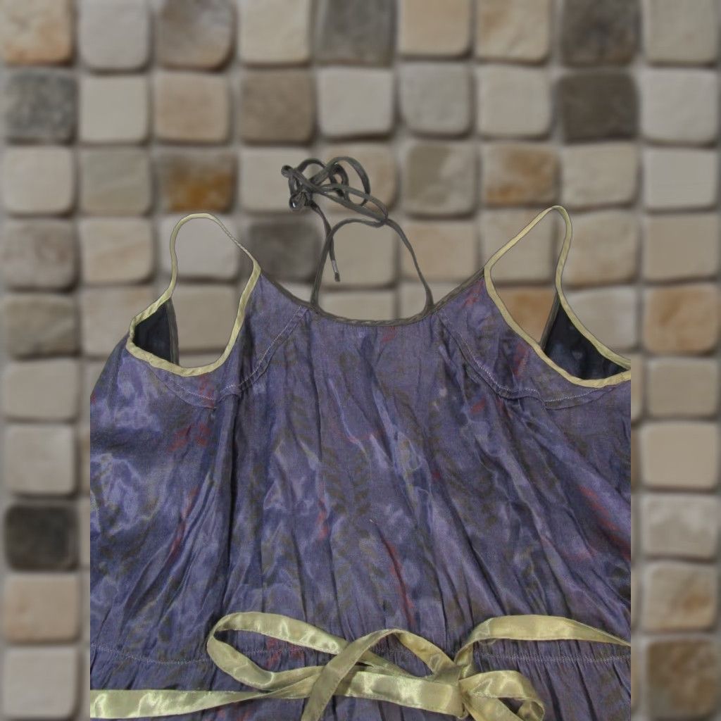 Vintage Diesal Dress Womens M Purple Satin Wrap Halter Knee Length Viscose Blouson A-Line Sheath Shift Size M / US 6-8 / IT 42-44 - 1 Thumbnail