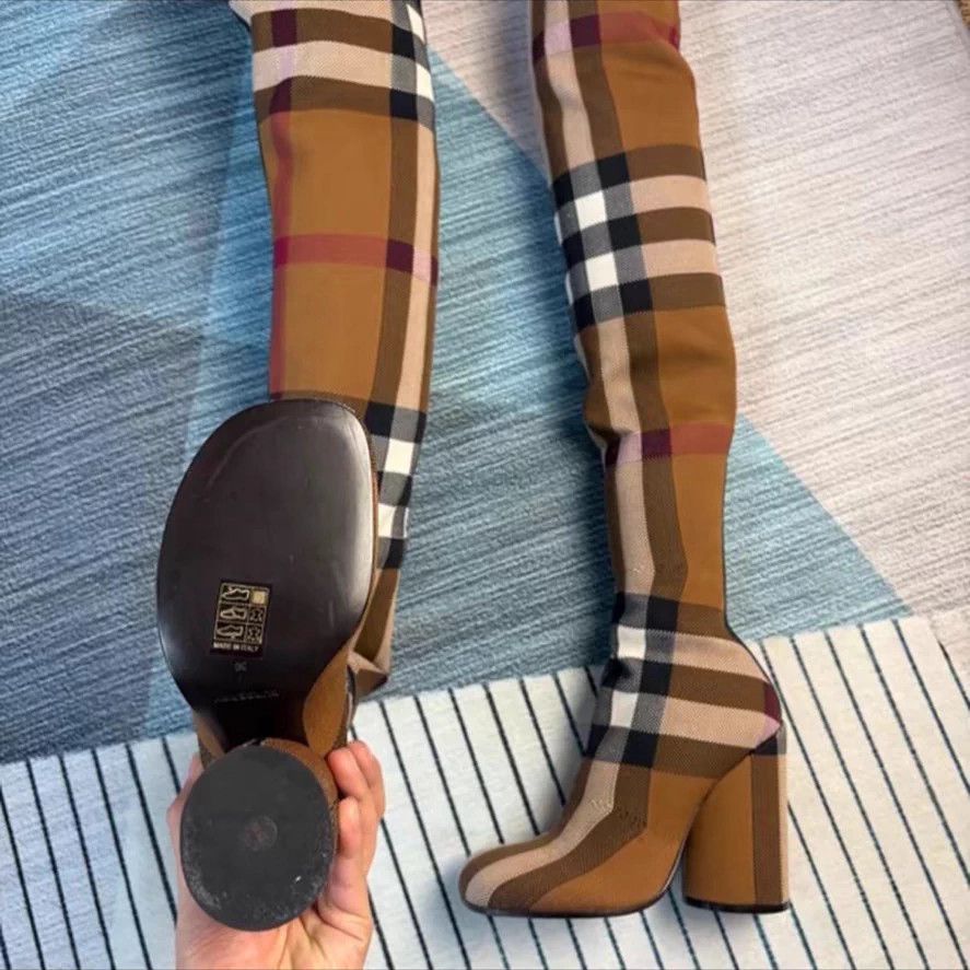 Burberry Burberry Check Long Boots 36 Size US 5.5 / IT 35.5 - 1 Thumbnail