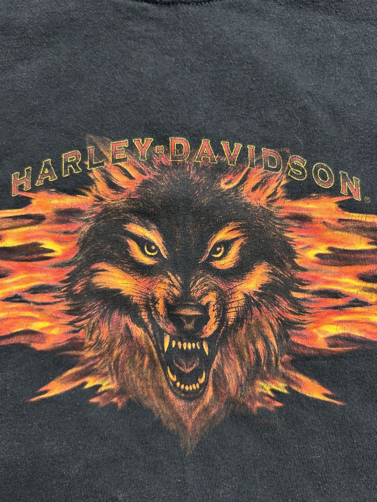 Harley Davidson Vintage Y2K Harley Wolf Flame Tee Made in USA Las Vegas Size US L / EU 52-54 / 3 - 2 Thumbnail