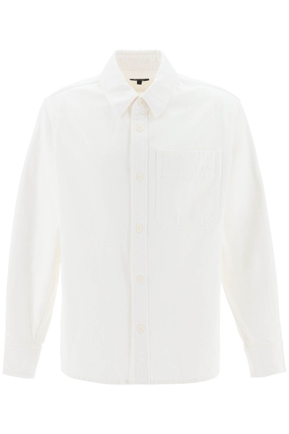 image of A P C Basile Brodée Overshirt in White, Men's (Size Medium)