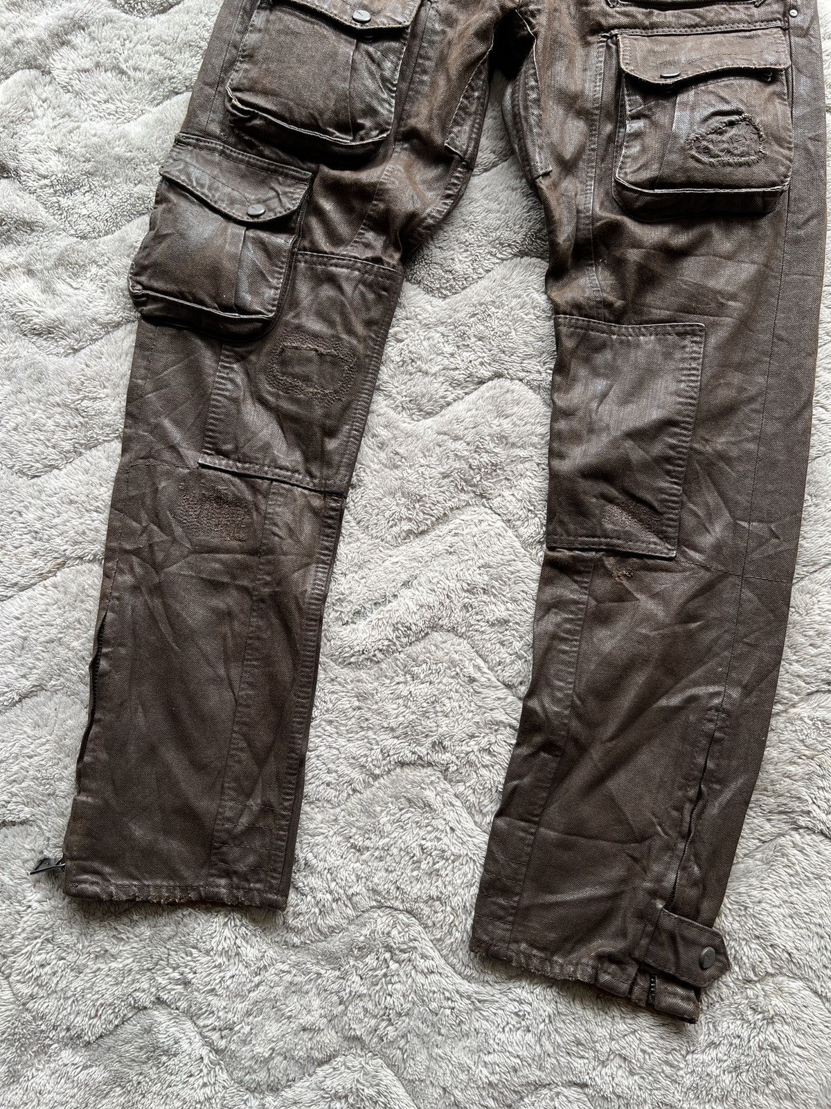 Ralph Lauren 🔥 Ralph Lauren Coated Cargo Pants Brown Tactical Utility Size US 31 - 9 Thumbnail