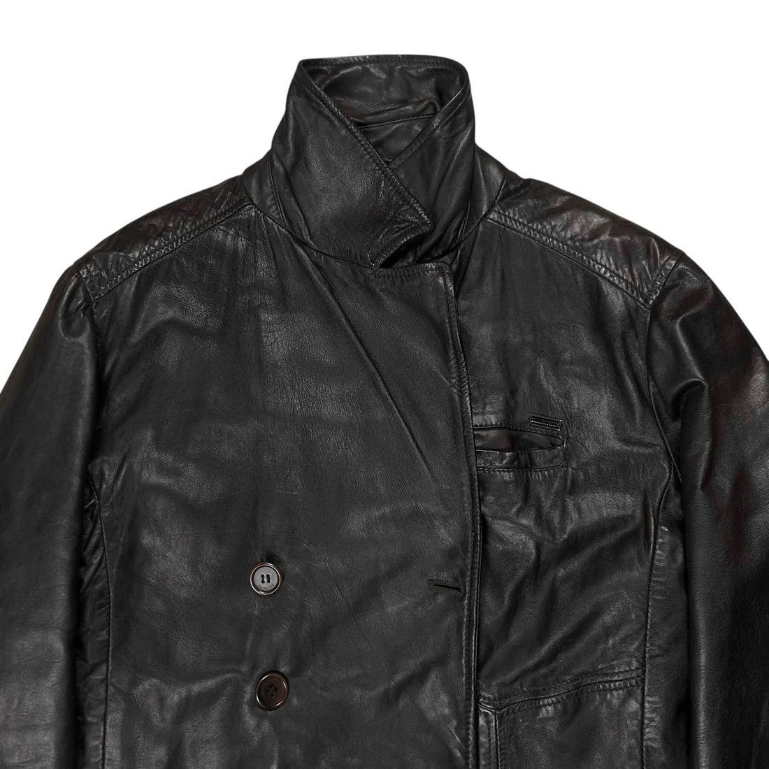 Dirk Bikkembergs Dirk Bikkembergs Leather Caban Jacket Size US L / EU 52-54 / 3 - 5 Thumbnail