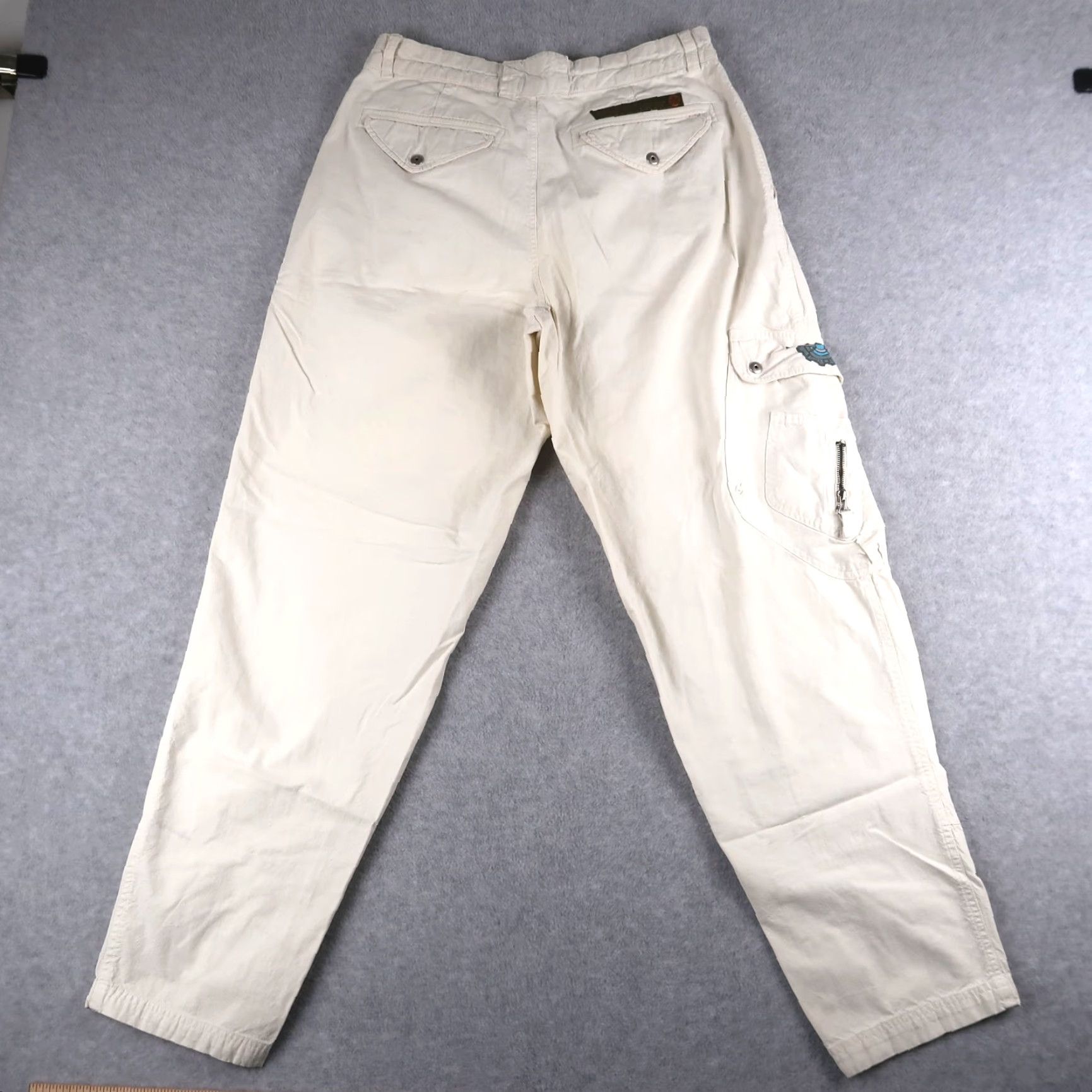 Bugle Boy VINTAGE Bugle Boy Pants Mens 32M Ivory Cargo Squadron 90s/Pants/Cargo/Logo Mens Size US 32 / EU 48 - 2 Thumbnail